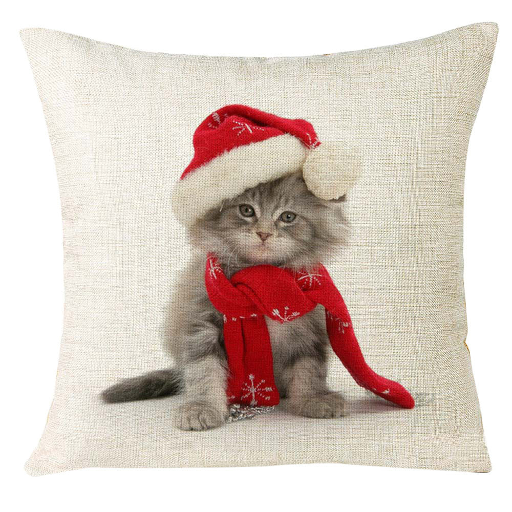 Christmas Cat Home Throw Pillow Cover $5 Special
