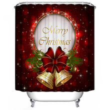 Christmas Shower Curtain - Waterproof Polyester Fabric 3D 12 Rings Hooks