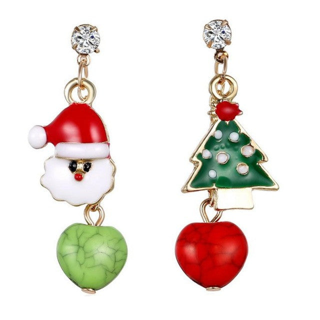 Christmas Santa & Tree Earrings