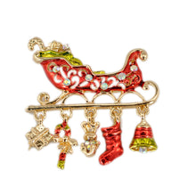 Christmas Sleigh Brooch Pin