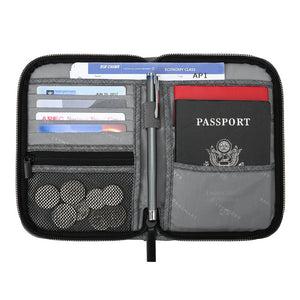 BAGSMART Mutifunction Travel Passport Bag RFID Passport ID Card Holder Bank Card Bag Clutch Holder Zipper Case Purse
