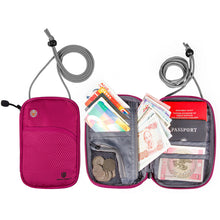 BAGSMART Travel Neck Passport Cover Over Security Credit ID Card Holder Cash Wallet Purse Card Holder Organizer Bag