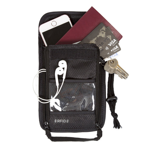 BAGSMART RFID Passport Holder Cover Nylon ID Card Travel Neck Pouch Ticket Pouch Packages Passport Covers Passport Bag Case