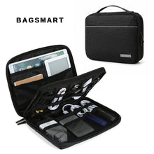BAGSMART Travel Electronics Cases Double Layer Cable Organizer Travel Electronic Accessorie Bags Charger Wire Organizer Bags