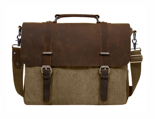 ECOSUSI Vintage Canvas Leather 14.7