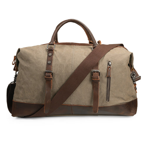 ECOSUSI Vintage Canvas Sport Tote Gym Bag Overnight Shoulder Bag Weekend Travel Duffel Bag