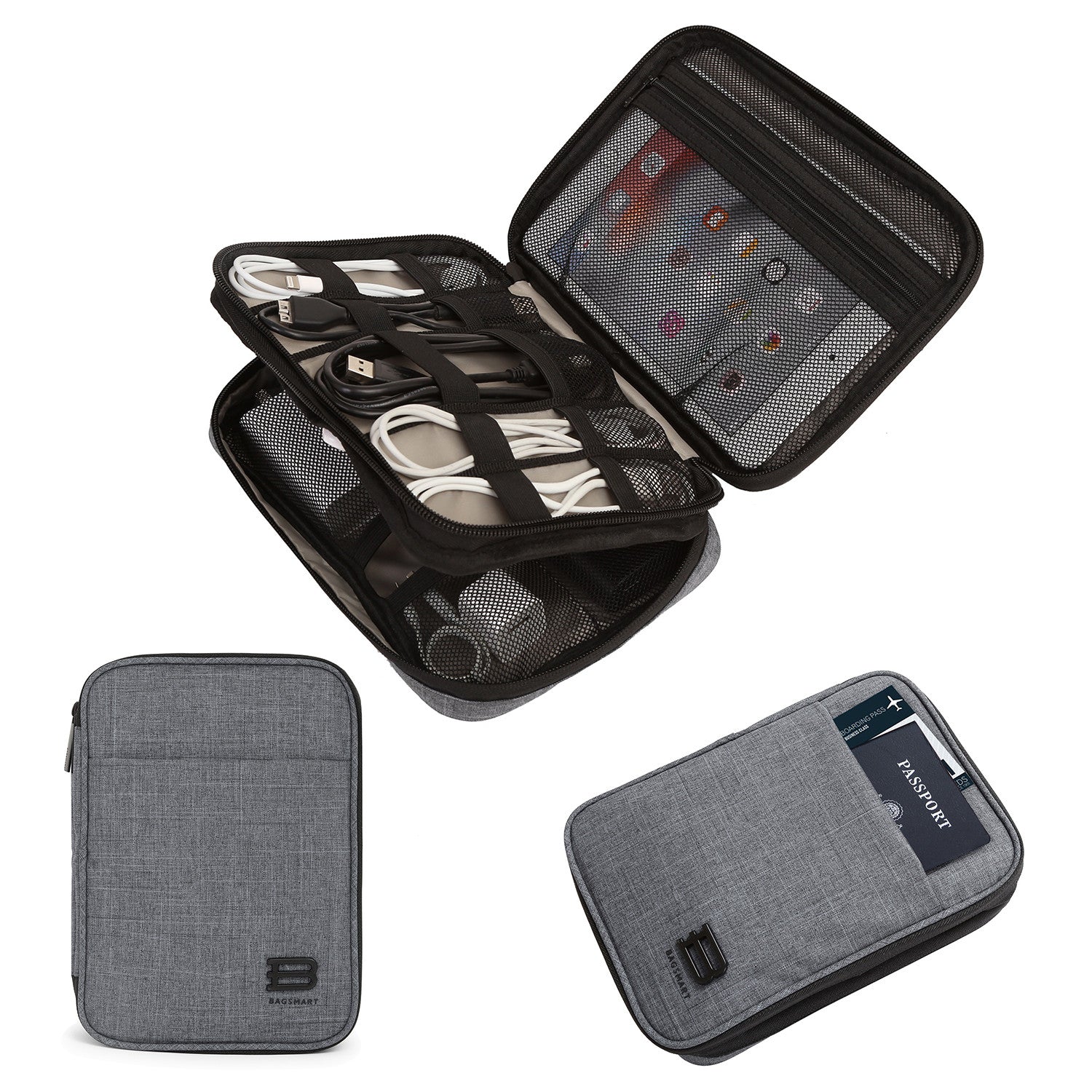 3 Layer Electronic Organizer, Travel Cable Organizer Bag Pouch